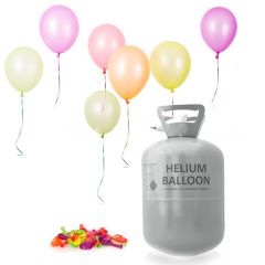 Pełna butla Hel na 50 Balonów +Balony +Wstążka